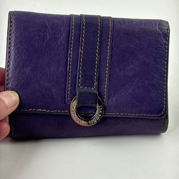 Danier Purple Leather Wallet - Picture 2 of 11